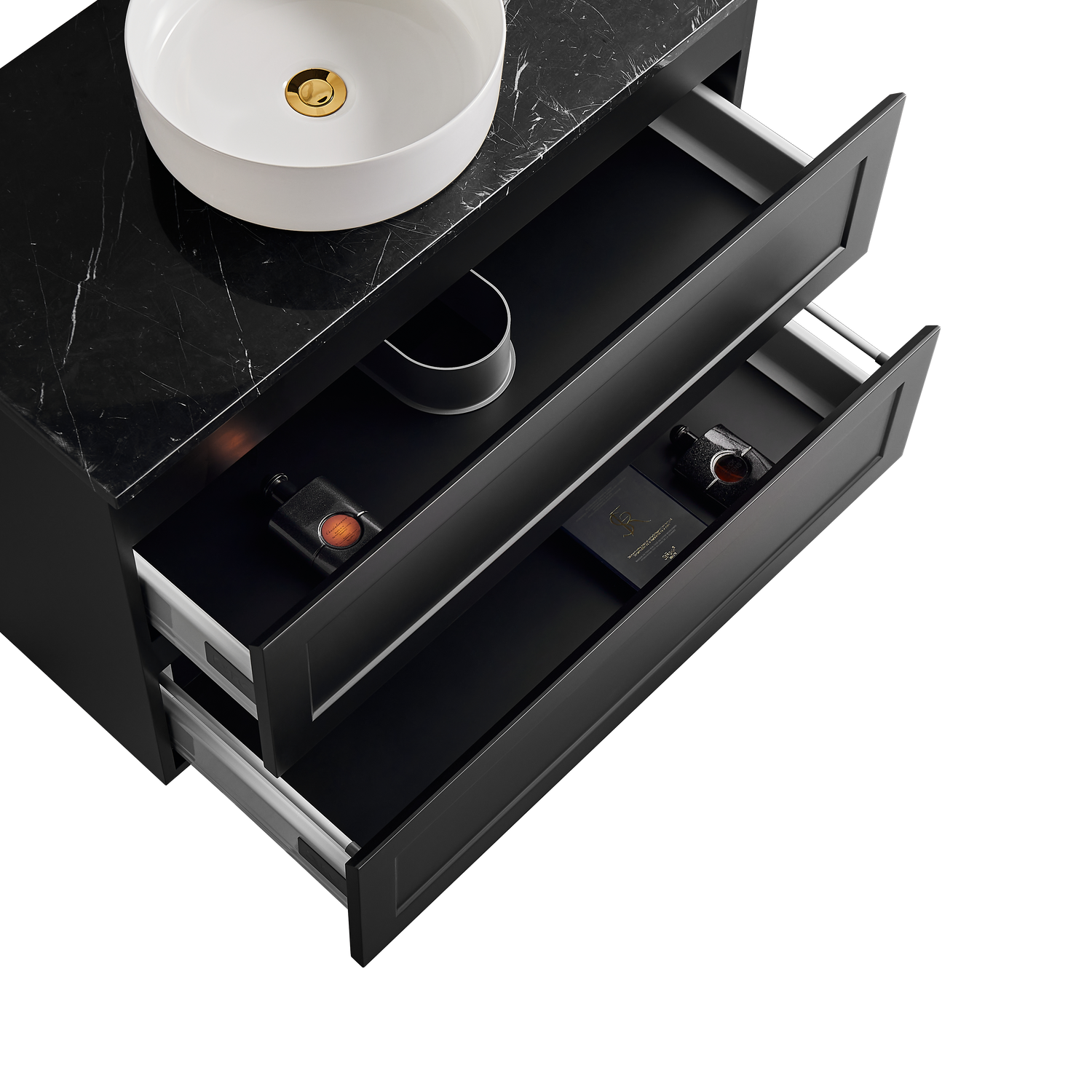 Fremantle PVC Wall Hung Cabinet Vanity 900mm (Matte Black)