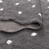Mellow Round Scalloped Kids Rug Grey