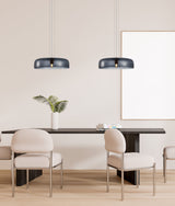 GELATINA: Interior Dome Glass with Brass Highlight Pendant Lights
