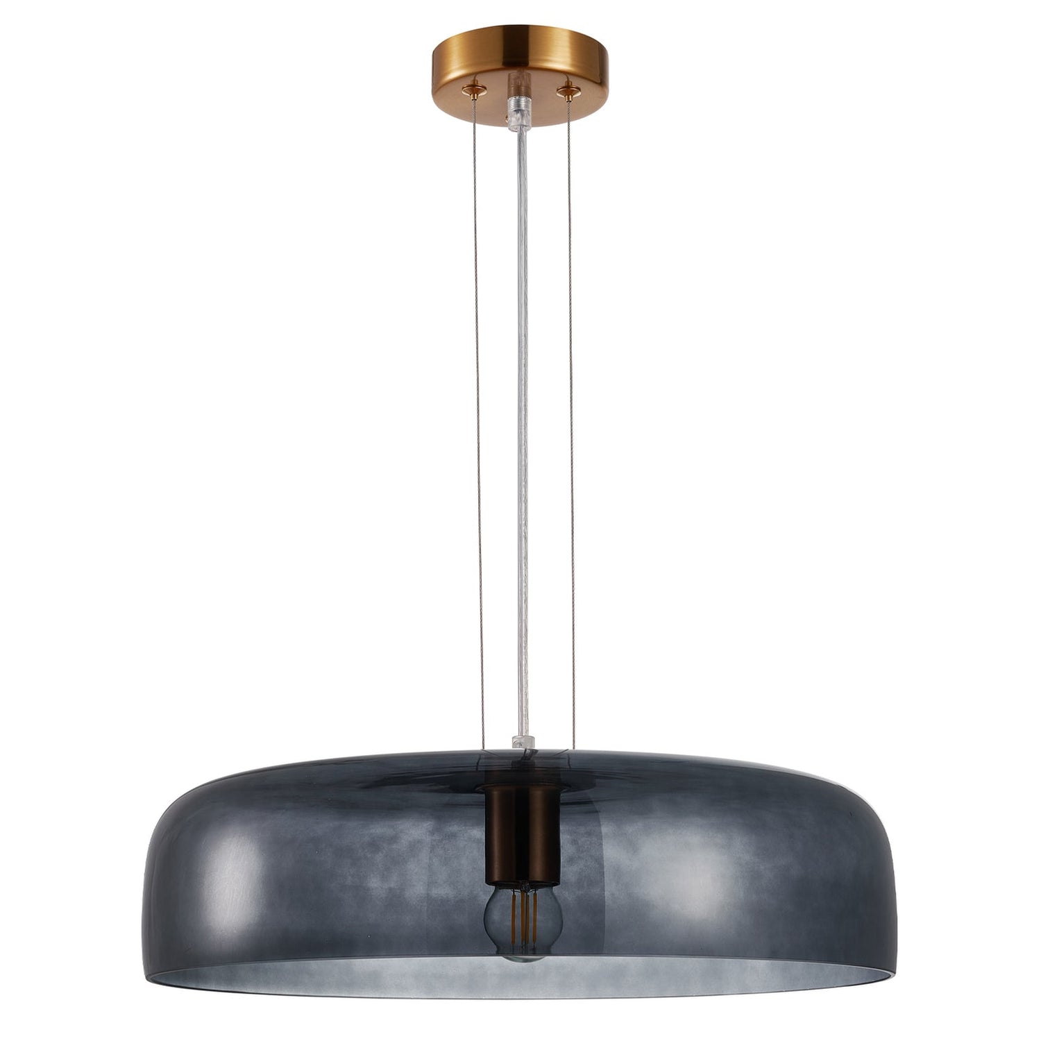 GELATINA: Interior Dome Glass with Brass Highlight Pendant Lights