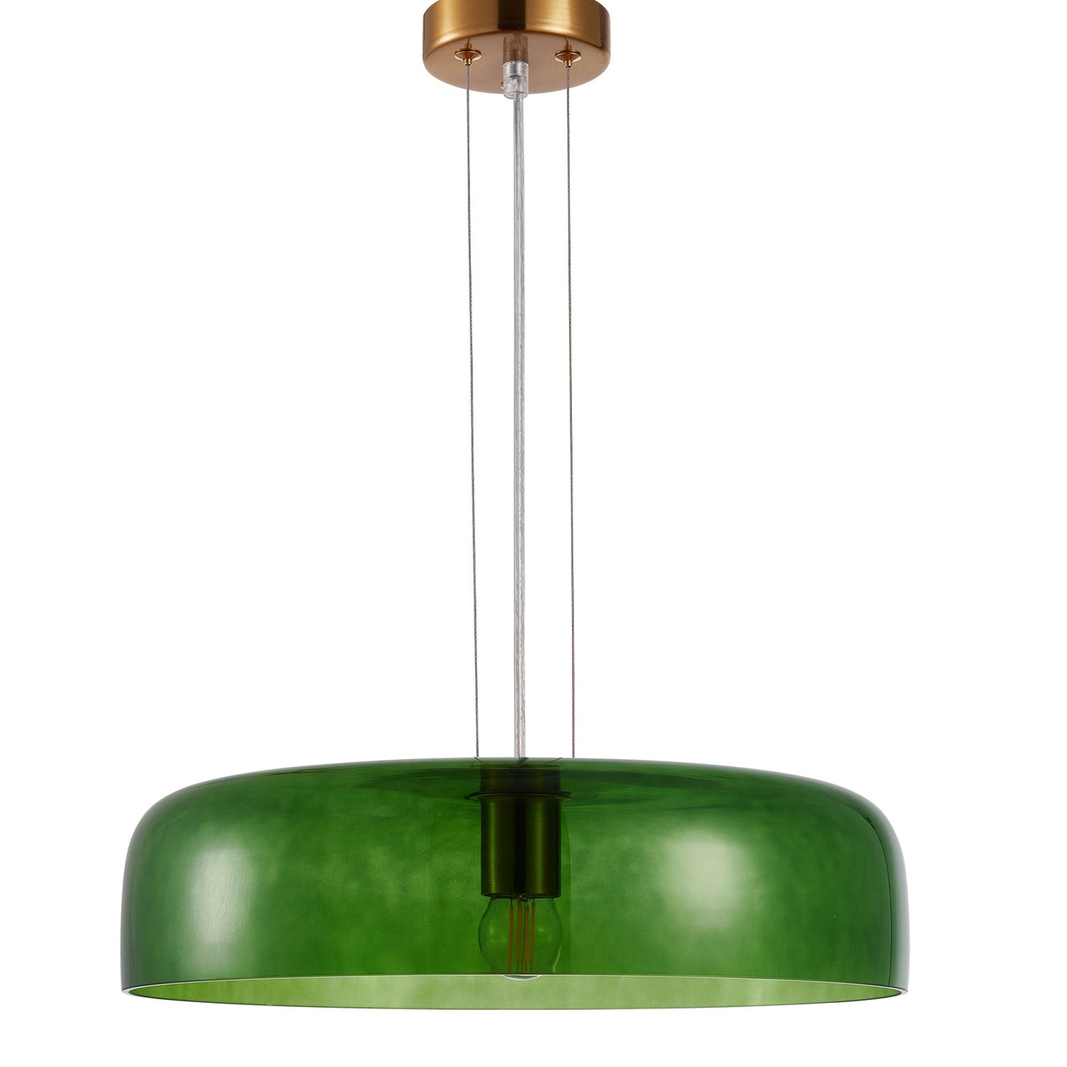 GELATINA: Interior Dome Glass with Brass Highlight Pendant Lights