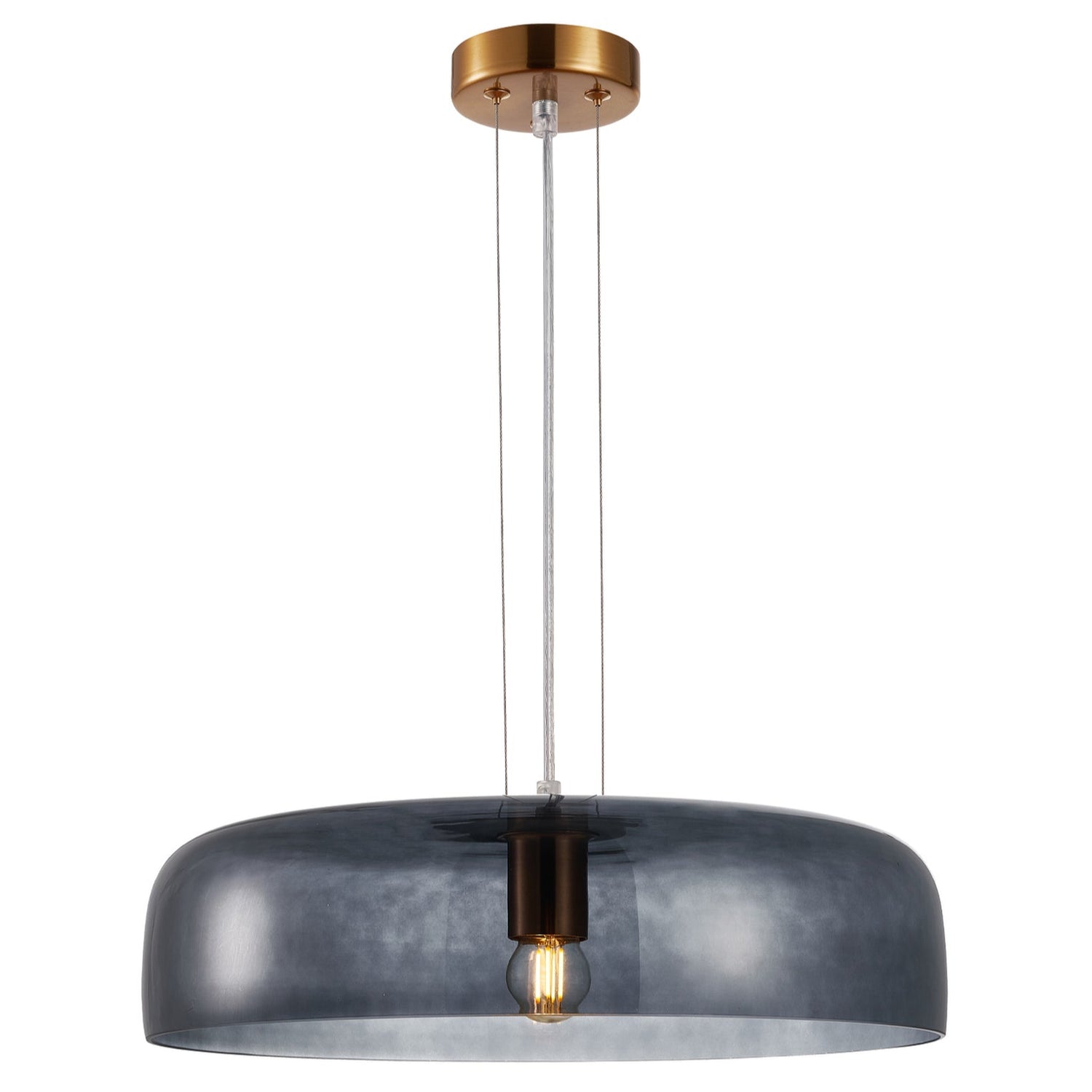 GELATINA: Interior Dome Glass with Brass Highlight Pendant Lights