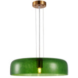 GELATINA: Interior Dome Glass with Brass Highlight Pendant Lights