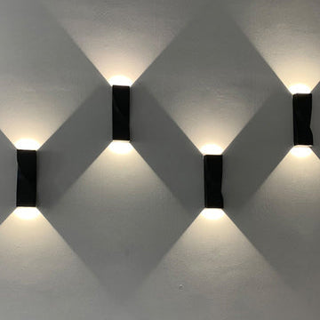 GIROTRI: Large Exterior LED Tri-CCT Surface Mounted Up/Down Twist Wall Lights IP65