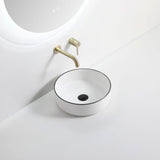 ABS Gloss White with Black Rim Basin (Round: 360x360x120)