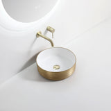 ABS Brushed Gold & Gloss White Basin (Round: 360x360x110)