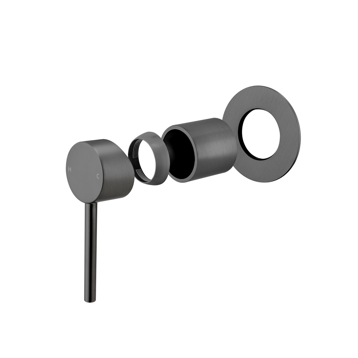 LUCID PIN Wall Mixer 80mm - Brushed Gun Metal