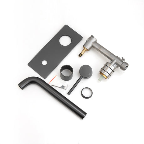 LUCID PIN Series Wall Mixer With Round Spout - Brushed Gun Metal