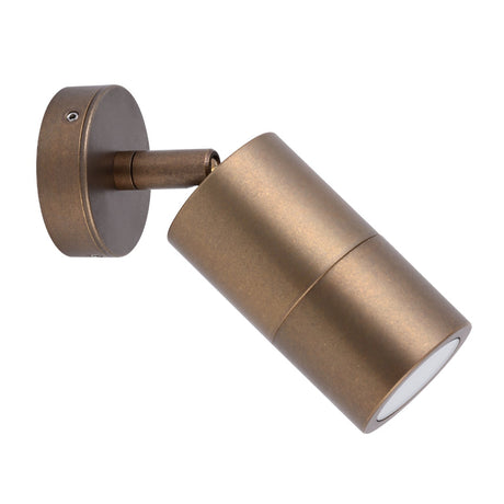 GU10 Exterior Wall Pillar Spot Lights (Aged Brass) IP65