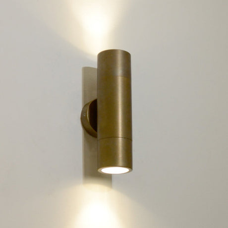 GU10 Exterior Wall Pillar Spot Lights (Aged Brass) IP65