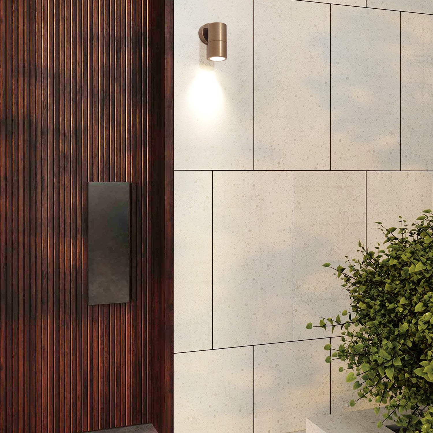 GU10 Exterior Wall Pillar Spot Lights (Aged Brass) IP65