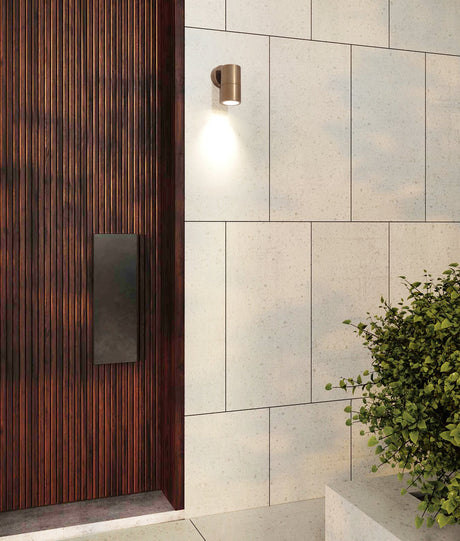 GU10 Exterior Wall Pillar Spot Lights (Aged Brass) IP65