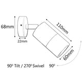 GU10_Exterior_Wall_Pillar_Spot_Lights_IP65_Drawing