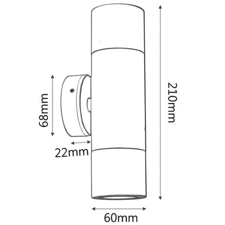 GU10 Exterior Wall Pillar Spot Lights (Aged Brass) IP65