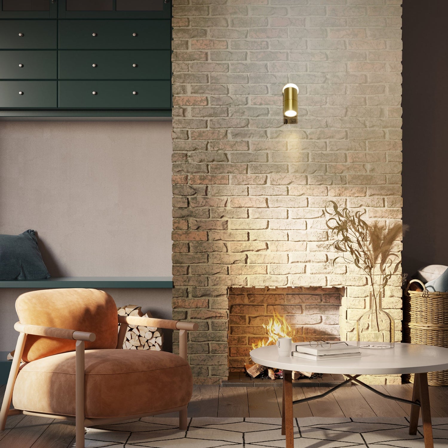 GU10 Exterior Wall Pillar Spot Lights (Solid Polished Brass) IP65