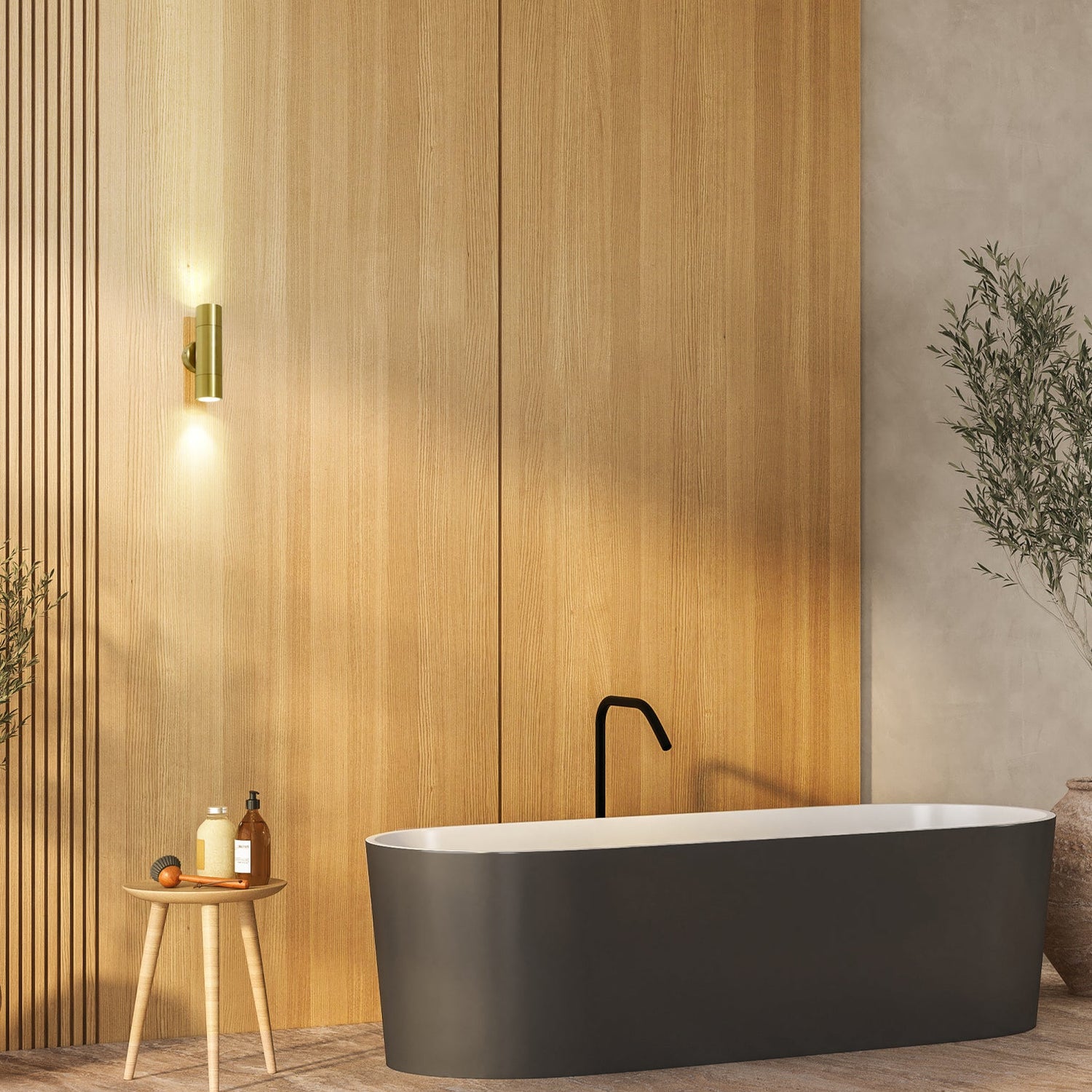 GU10 Exterior Wall Pillar Spot Lights (Solid Polished Brass) IP65