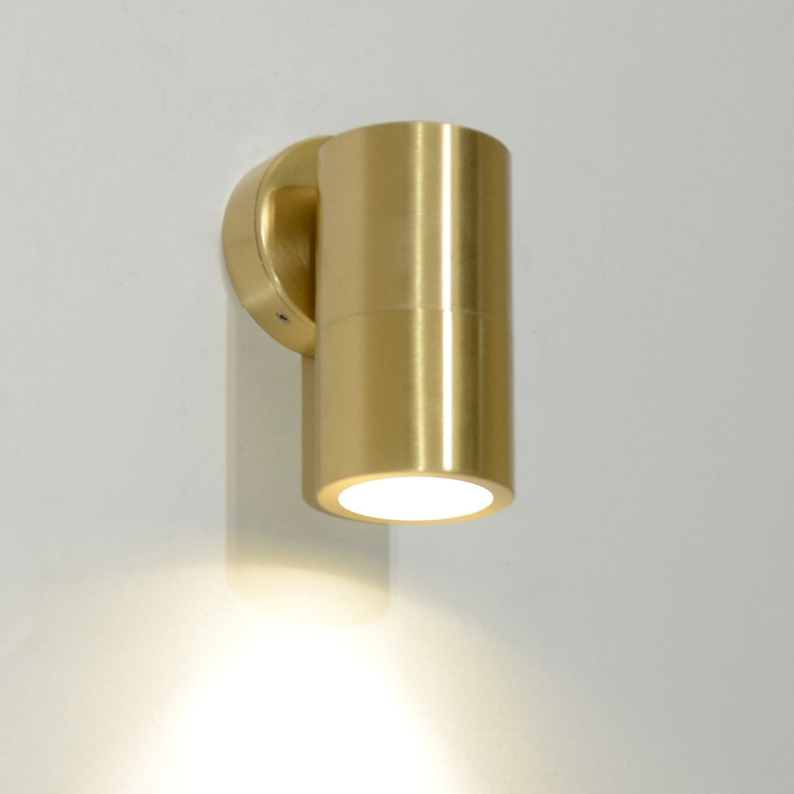 GU10 Exterior Wall Pillar Spot Lights (Solid Polished Brass) IP65