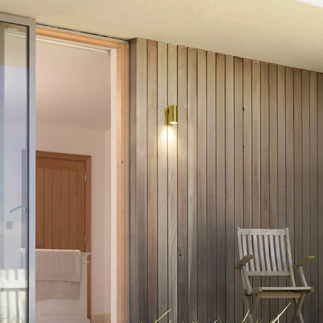 GU10 Exterior Wall Pillar Spot Lights (Solid Polished Brass) IP65