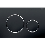 Geberit Sigma20 Flush Plate – Black Finish, Chrome Trim