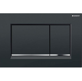 Geberit Sigma30 Push Plate Square Black with Chrome Trim