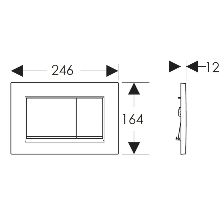 Geberit Sigma30 Push Plate Square Black with Chrome Trim