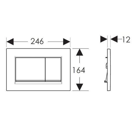 Geberit Sigma30 Push Plate Square Black with Chrome Trim