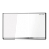 Geberit Sigma60 Dual Flush Plate – White Glass Finish, Chrome Trim