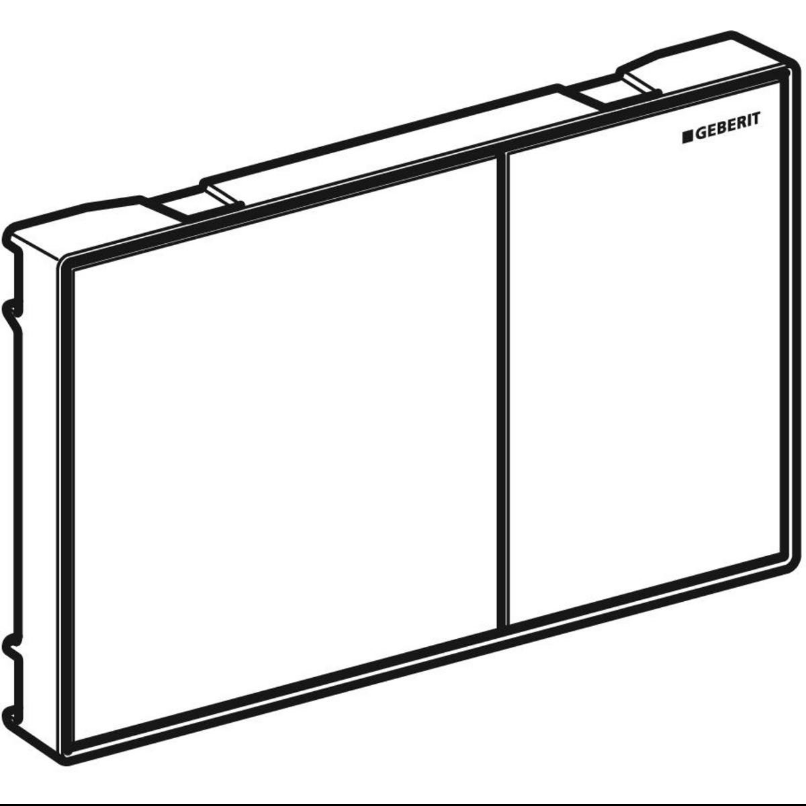 Geberit Sigma60 Dual Flush Plate – White Glass Finish, Chrome Trim