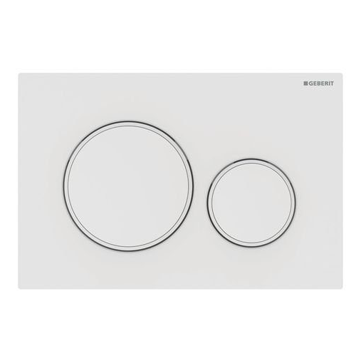 Geberit Sigma20 Flush Plate – Matt White Finish, White Trim