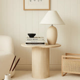 Geo Travertine Organic Side Table – 0.58m