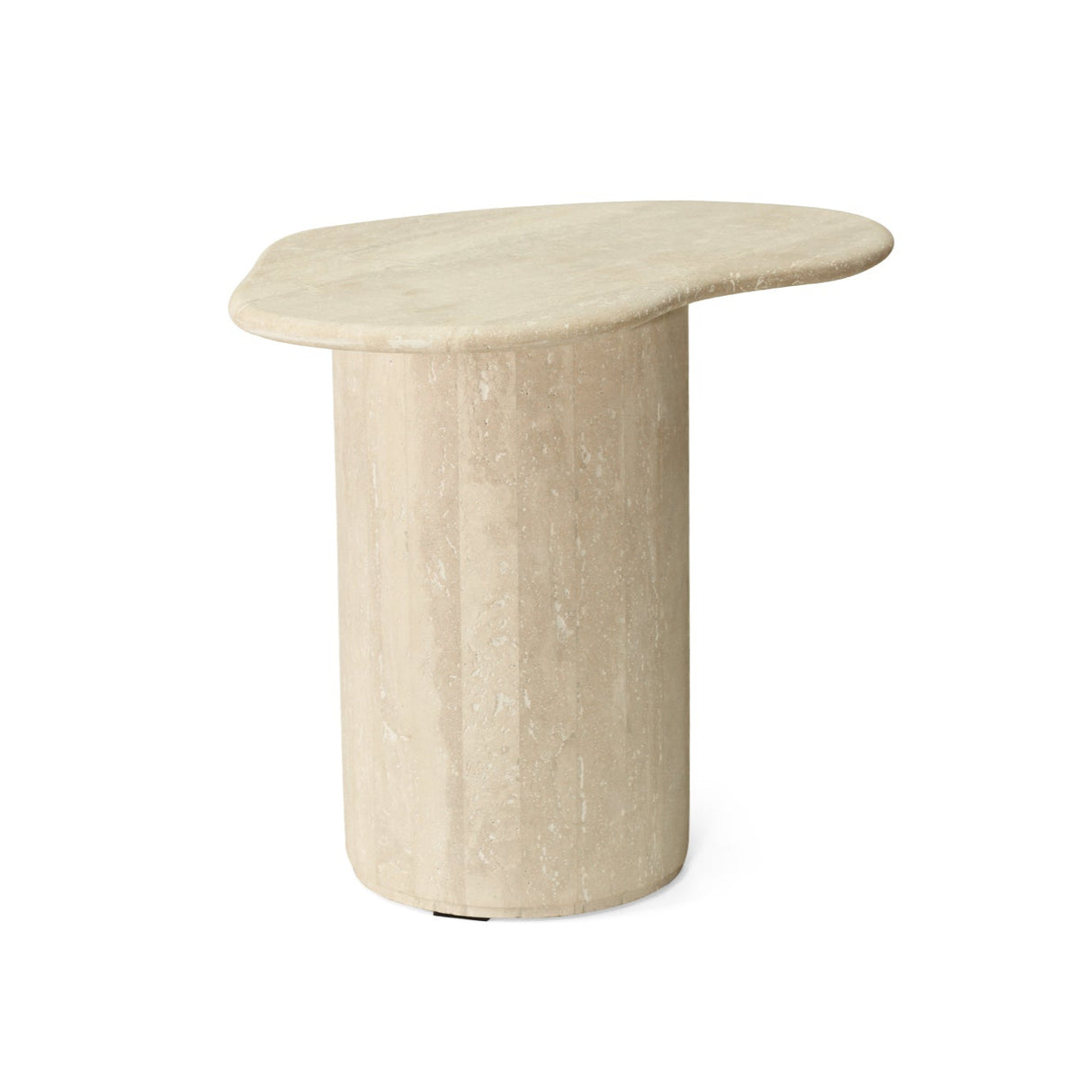 Geo Travertine Organic Side Table – 0.58m