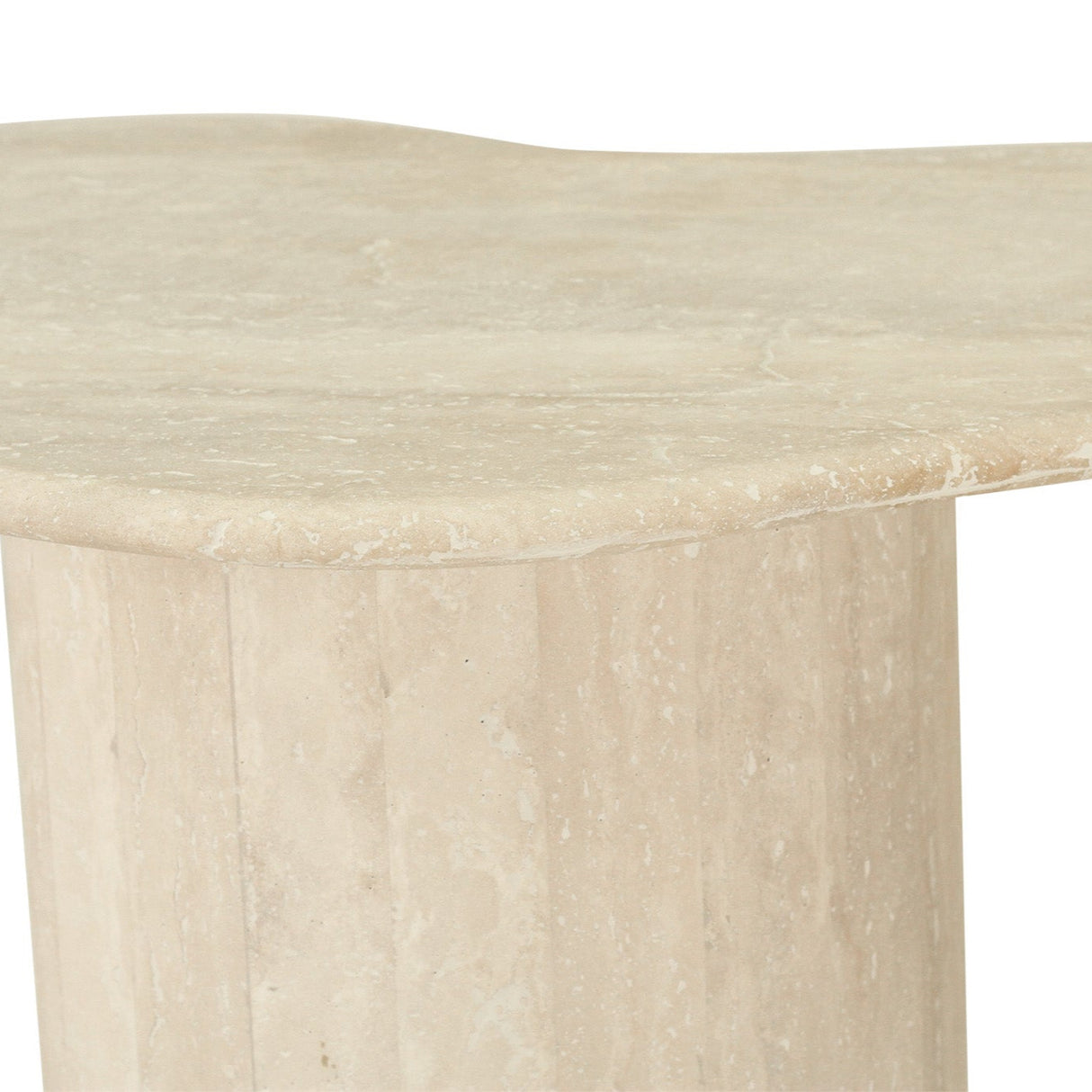 Geo Travertine Organic Side Table – 0.58m