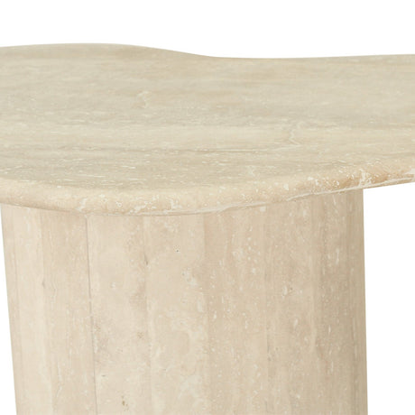 Geo Travertine Organic Side Table – 0.58m