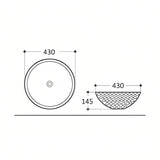 Golf Ball Gold Basin (Round: 430x430x145)