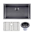 Gunmetal Stainless Steel PVD Single Bowl Kitchen Sink - 762x457x254mm