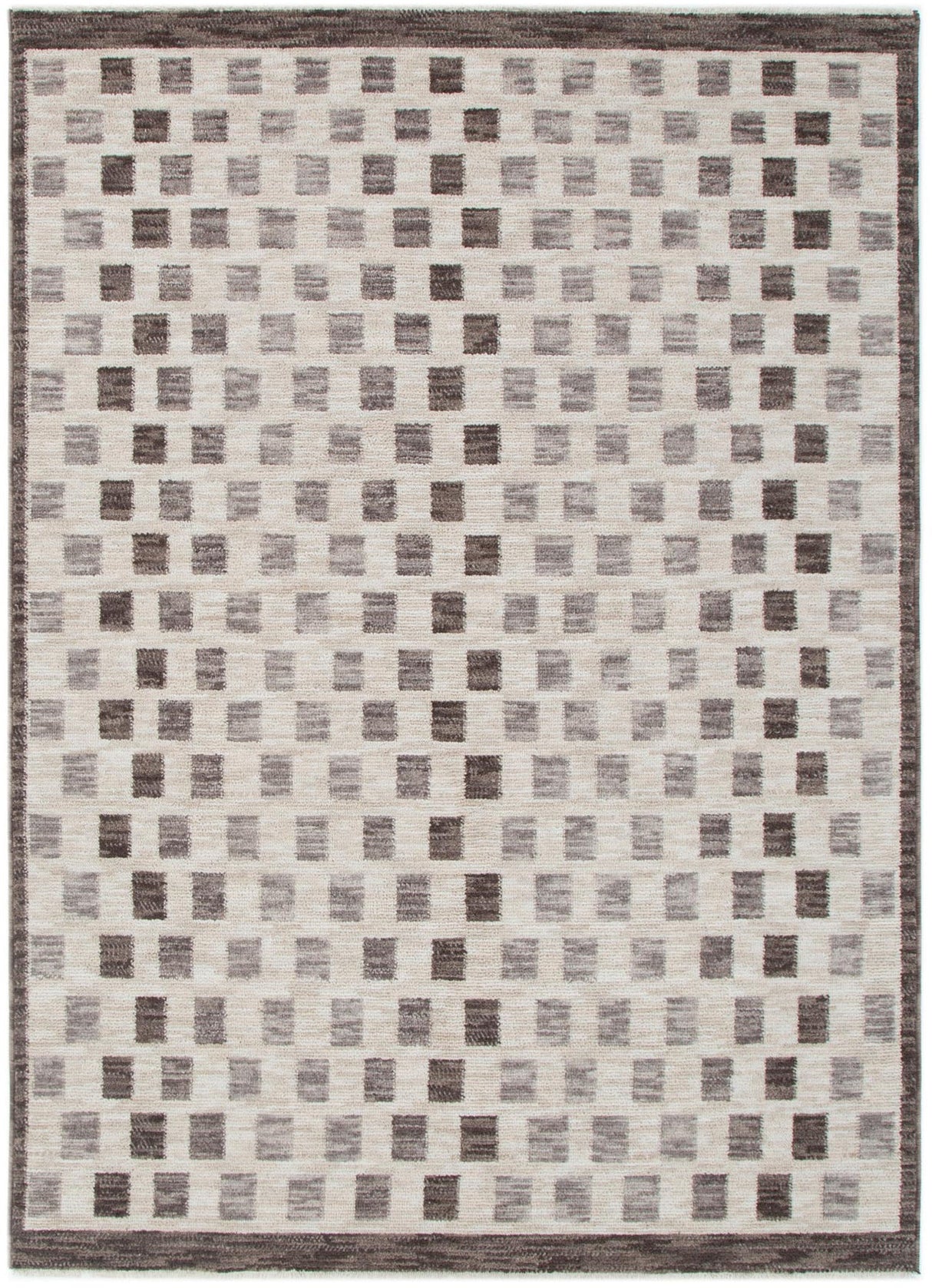 Horizon Ivory Grey Checkered Rug H102