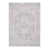Heritage Distressed Medallion Grey Rug - H103:  (Different Tassel)
