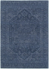 Heritage Distressed Medallion Blue Rug - H104