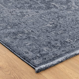 Heritage Distressed Medallion Blue Rug - H104: (Different Tassel)