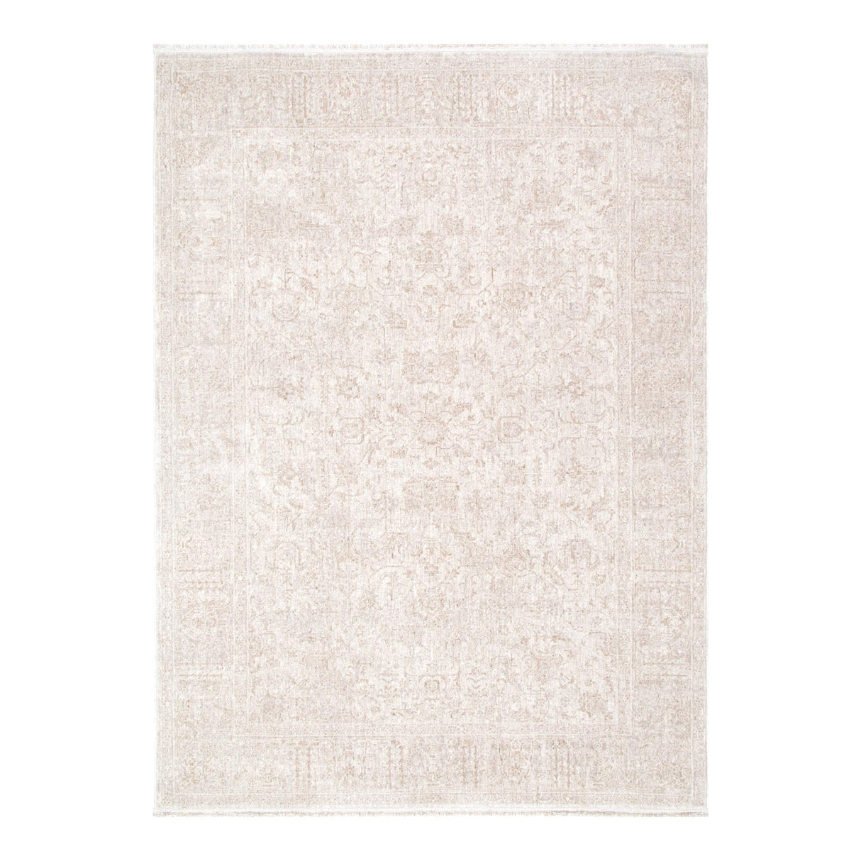 Heritage Distressed Border Beige Rug - H106
