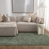 Heritage Distressed Border Green Rug - H107
