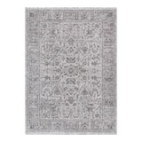 Heritage Distressed Border Grey Rug - H108: (Different Tassel)