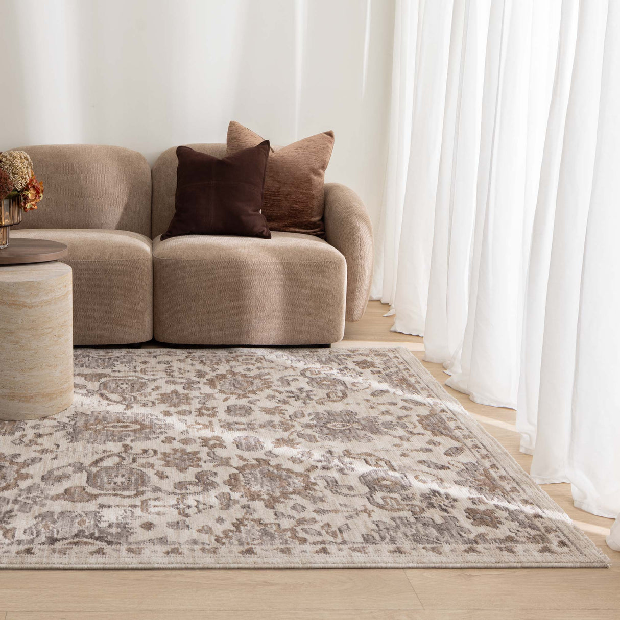 Horizon Grey Beige Traditional Rug H108
