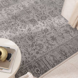 Heritage Distressed Border Grey Rug - H108