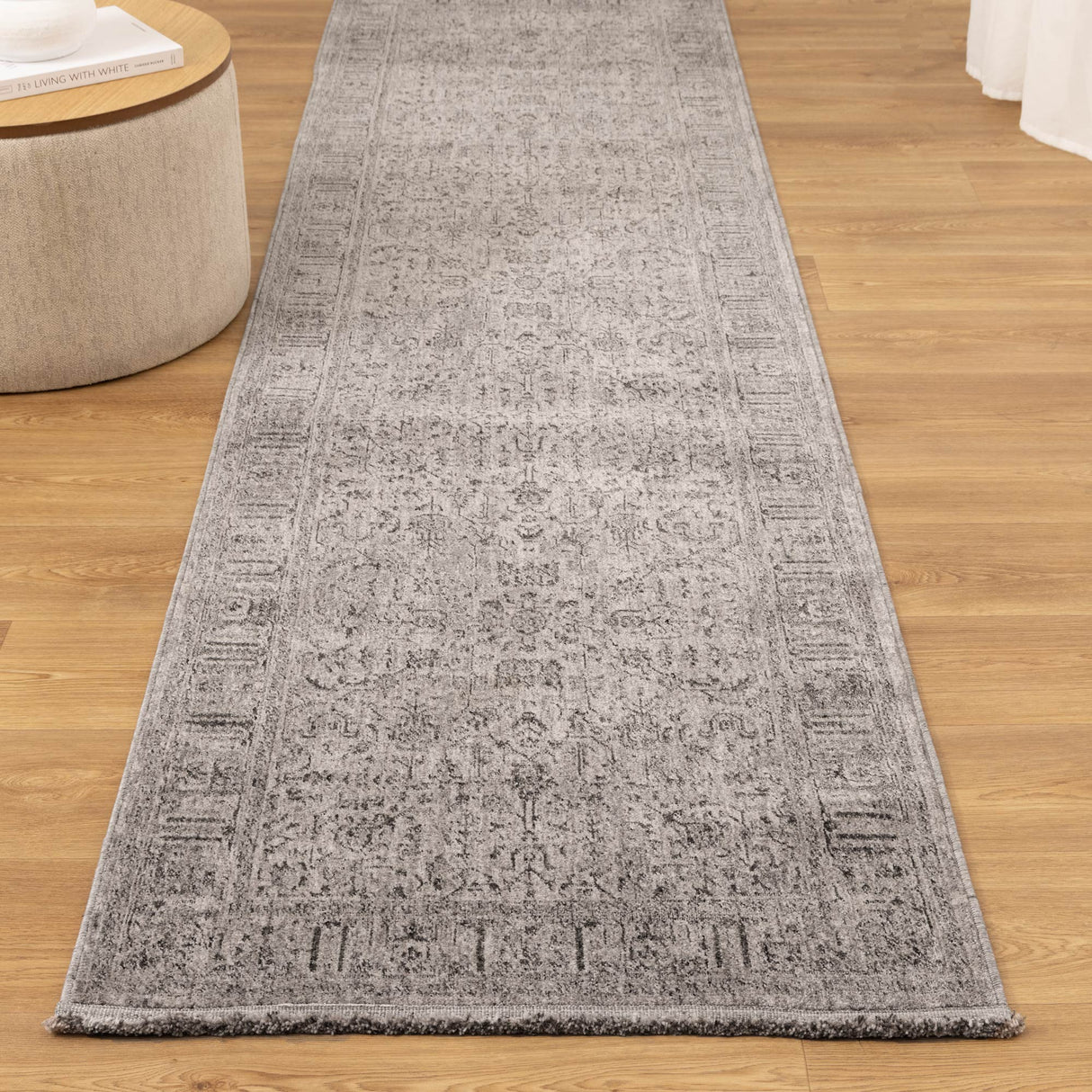 Heritage Distressed Border Grey Runner- H108