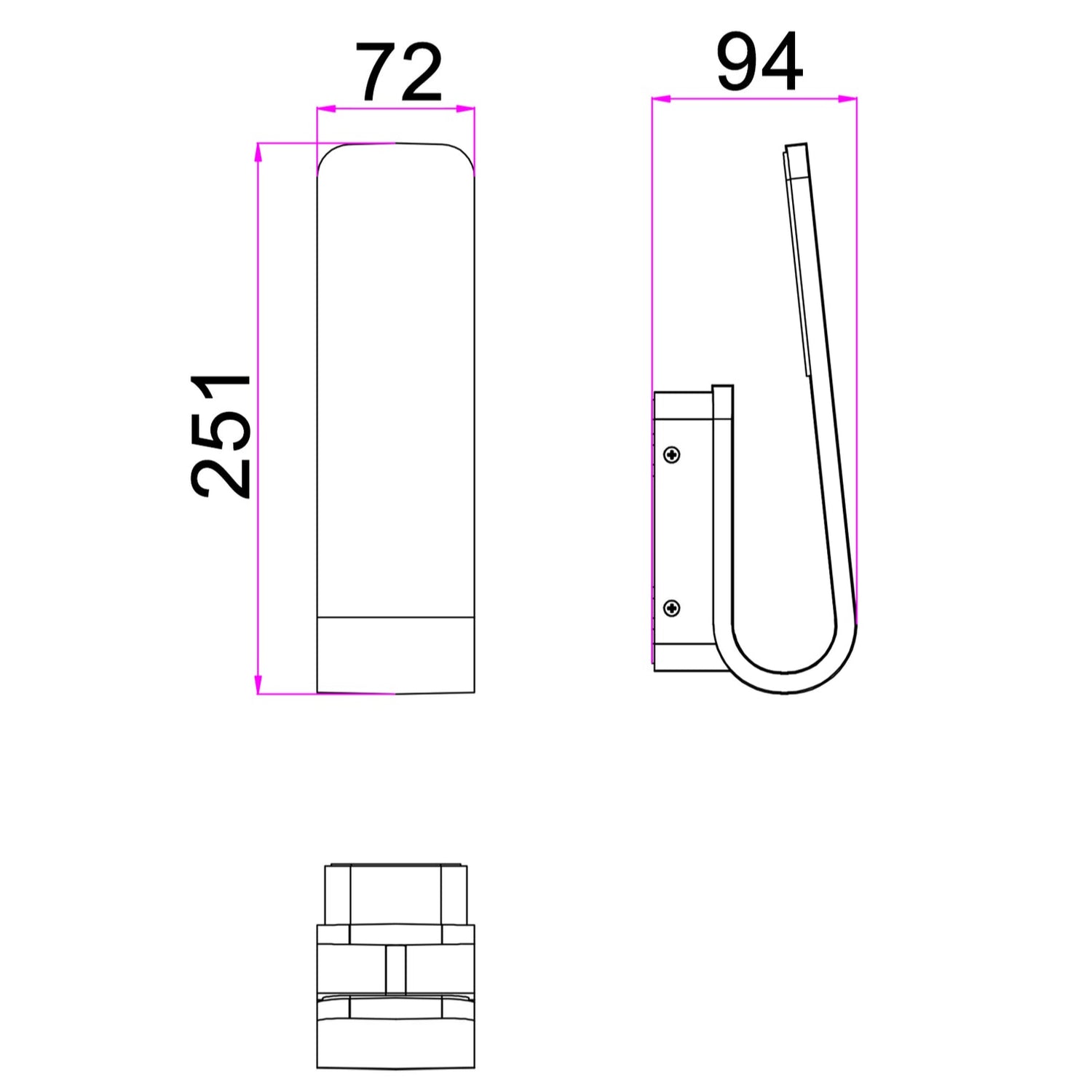 HAK: LED Tri-CCT Exterior Hook Wall Lights IP65