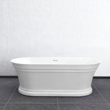 HAMPTON Freestanding 1500/1700mm Overflow Bathtub - Gloss White