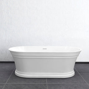 HAMPTON Freestanding 1500/1700mm Overflow Bathtub - Gloss White
