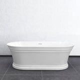 HAMPTON Freestanding 1500/1700mm Overflow Bathtub - Gloss White