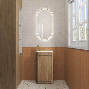 HARTELLE Mini Fluted Floor Standing Cabinet (Harvest Oak)
